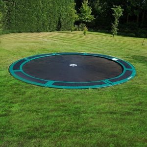 12 foot in ground trampoline with green pad