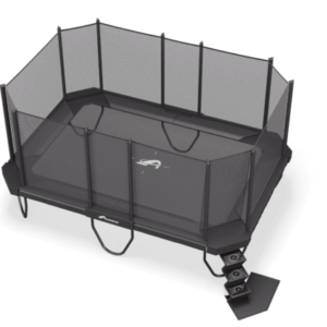 14ft x 10ft XCITYX Akrobat Above Ground Trampoline – Gray Pad and Black Jump Mat