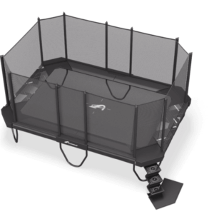 14ft x 10ft XCITYX Akrobat Above Ground Trampoline – Gray Printed Pad and Black Jump Mat