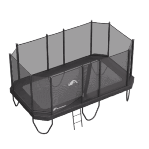 17ft x 10ft Primus PLUS Challenger Above Ground Trampoline – Black Pad with Gray Jump Mat