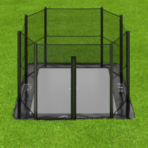 10ft x 6ft Akrobat Primus Flat In-Ground Trampoline – Black Pad with Gray Jump Mat